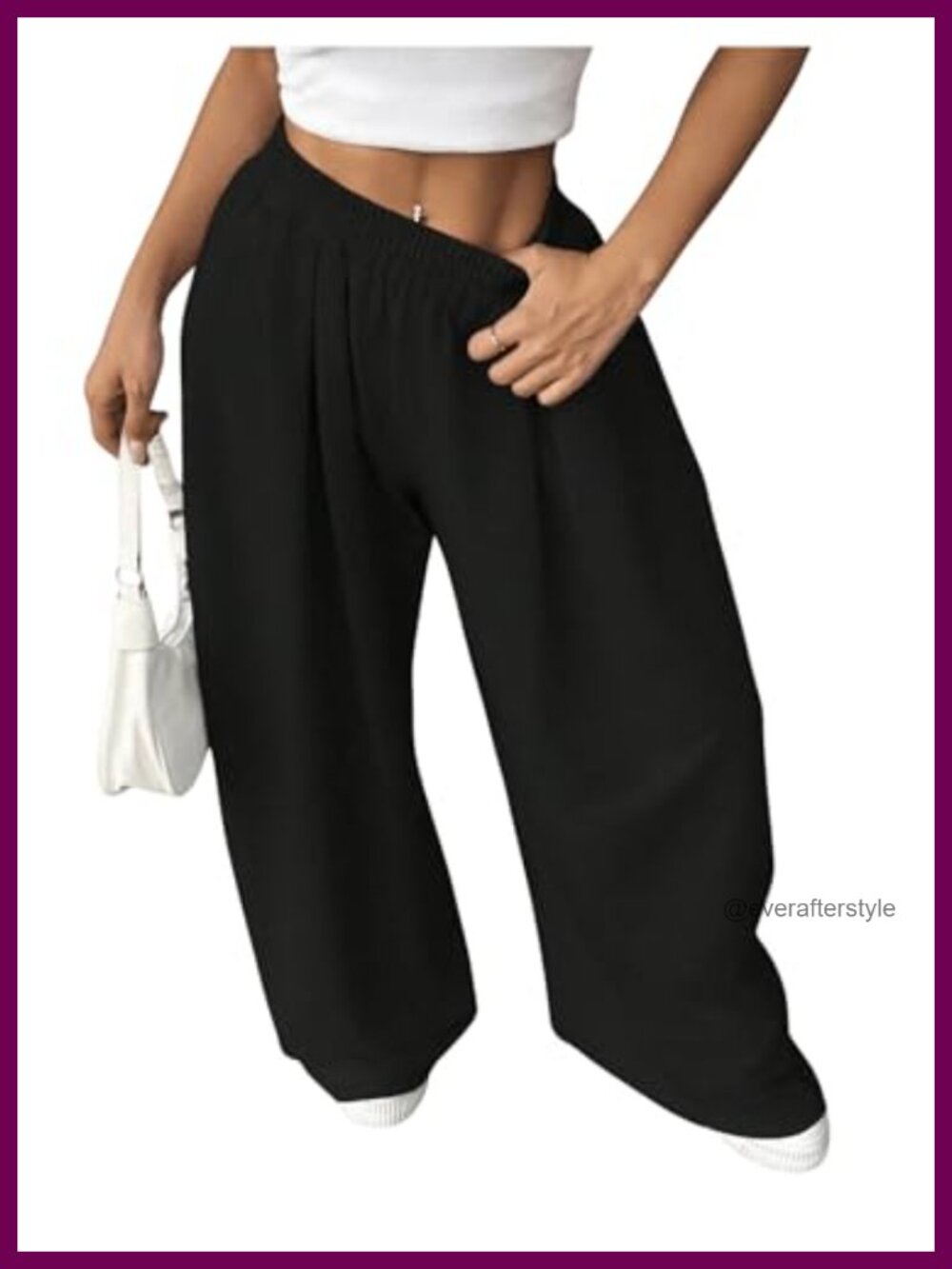 Wide Leg Baggy Sweatpants High Waisted Loose Fit Athletic Trousers